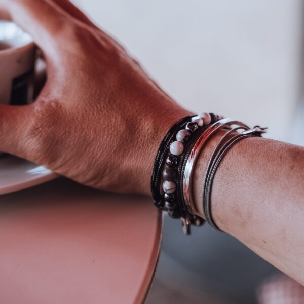 Bracelets Wrap Toggle - Paracorde Pierres Naturelles et Argent 925
