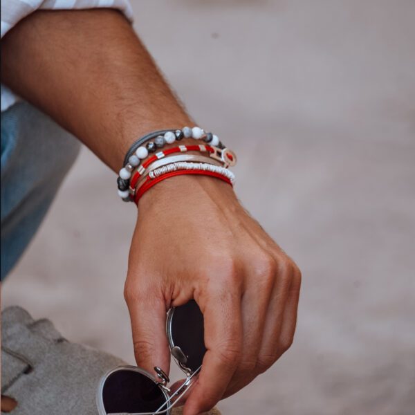 Bracelets Wrap Toggle - Paracorde Pierres Naturelles et Argent 925