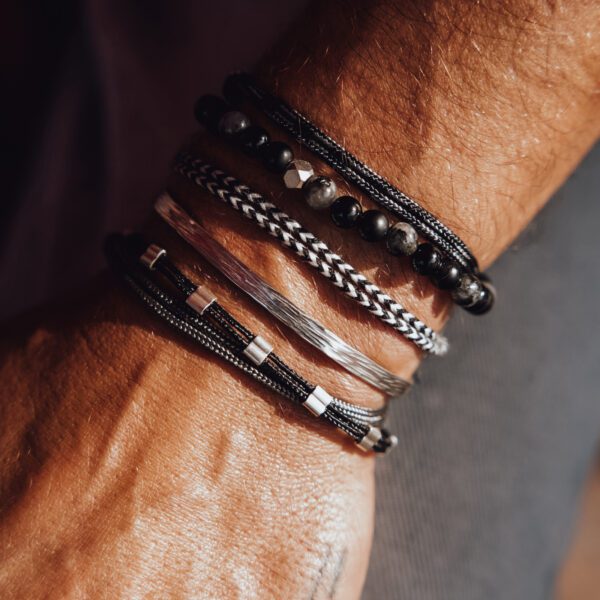 Bracelets Wrap Toggle - Paracorde Pierres Naturelles et Argent 925