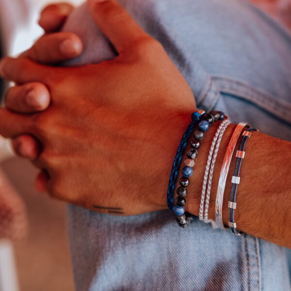 Bracelets Wrap Toggle - Paracorde Pierres Naturelles et Argent 925