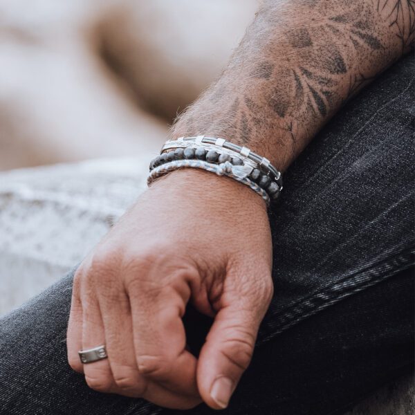 Bracelet Square Dot Paracorde - Argent 925