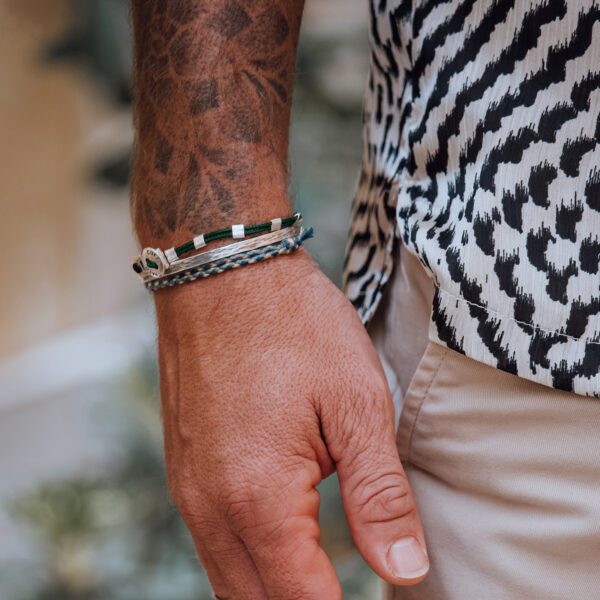 Bracelet Square Dot Paracorde - Argent 925