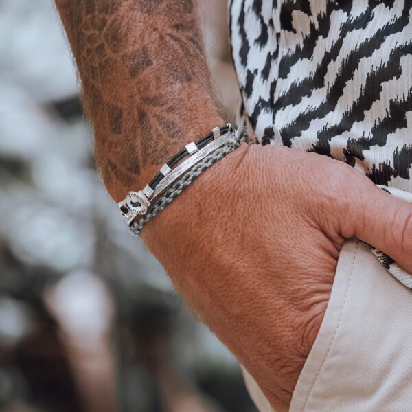 Bracelet Square Dot Paracorde - Argent 925