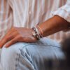 Bracelets Wrap 3 Tours Toggle - Paracorde Pierres Naturelles et Argent 925