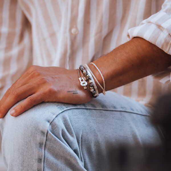 Bracelets Wrap 3 Tours Toggle - Paracorde Pierres Naturelles et Argent 925