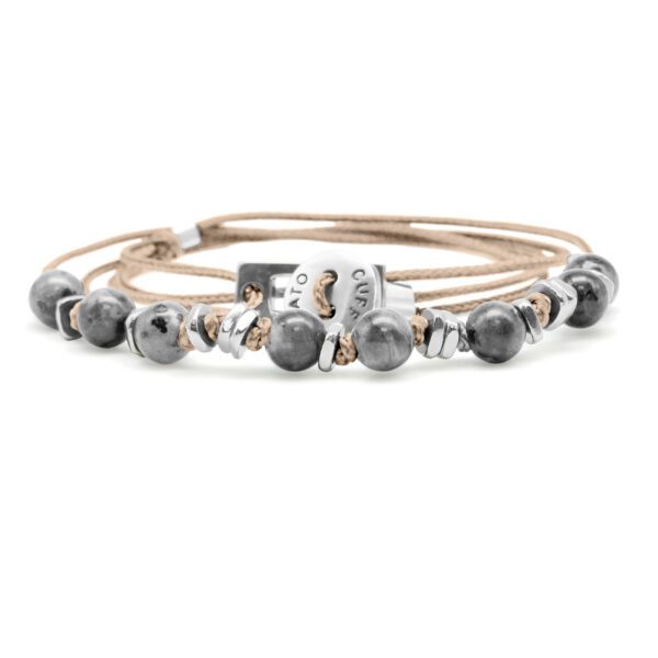 Bracelets Wrap 3 Tours Toggle - Paracorde Pierres Naturelles et Argent 925