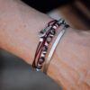 Bracelets Wrap 3 Tours Toggle - Paracorde Pierres Naturelles et Argent 925