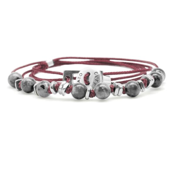Bracelets Wrap 3 Tours Toggle - Paracorde Pierres Naturelles et Argent 925