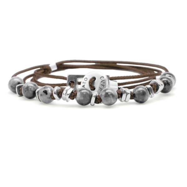 Bracelets Wrap 3 Tours Toggle - Paracorde Pierres Naturelles et Argent 925