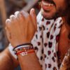 Bracelets Wrap 3 Tours Toggle - Paracorde Pierres Naturelles et Argent 925