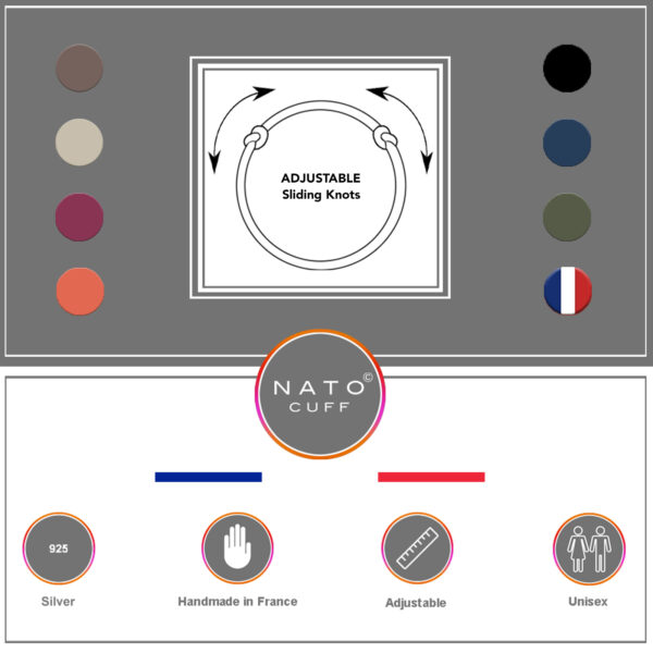 Bracelet Loop Paracorde 2mm - Argent 925
