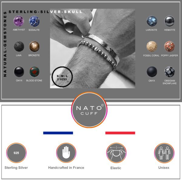 Fiche produit SKULL CUBE SILVER copie Bracelet Skull Cube Argent 925