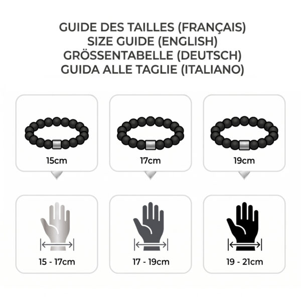Guide des tailles Bracelet Skull Cube Argent 925