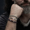 Nato Cuff - Bracelet Skull en Argent Tete de mort - Pierre Amethyst 6mm - Bijoux Homme ou Femme 2 Bracelet Skull Cube Argent 925