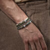 Nato Cuff - Bracelet Skull en Argent Tete de mort - Pierre Blood Stone 6mm - Bijoux Homme ou Femme 2 Bracelet Skull Cube Argent 925