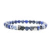 Nato Cuff - Bracelet Skull en Argent Tete de mort - Pierre Sodalite 6mm - Bijoux Homme ou Femme Bracelet Skull Cube Argent 925
